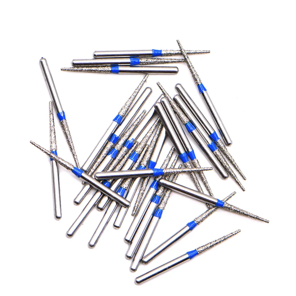 100 pcs/Bag 1.6mm Dental High Speed Burs High Speed Handpiece Turbine Diamond Burs Diamond Polishing Tooth Preparation bur