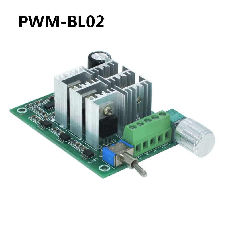 BLDC three phase brushless sensorless motor controller BL02 15A violent fan modulation DC5V6V9V12V36V forward and reverse