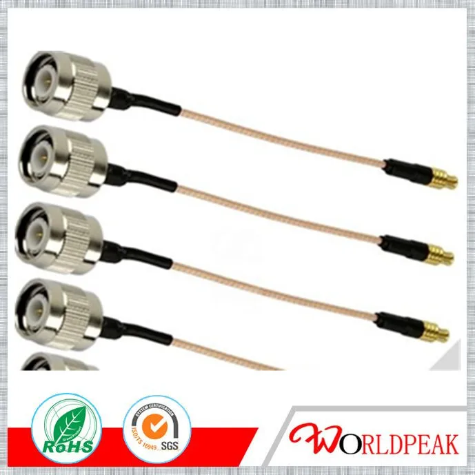 Free shipping 10Pcs Cable assembly TNC male straight to MCX male straight 20cm RG178 Cable Connector