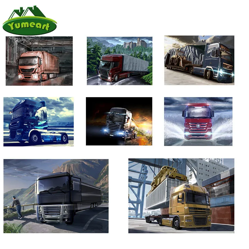 DIY 5D Diamond Painting Big Truck Diamond Embroidery Cross Stitch Lorry Picture Creative Resin Crafts Murals YHAll Stitckers