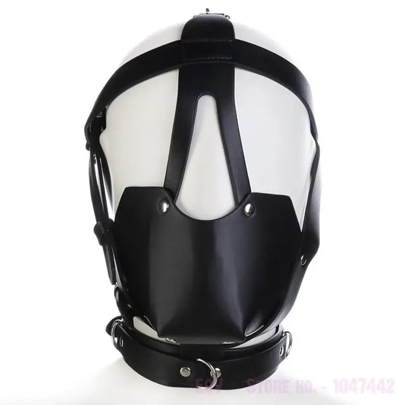 PU Leather Harness BDSM Bondage Harness Gag Gay Mouth Mask With Ball Mouth Gag Fetish Salve Restraint Sex toys For Couples