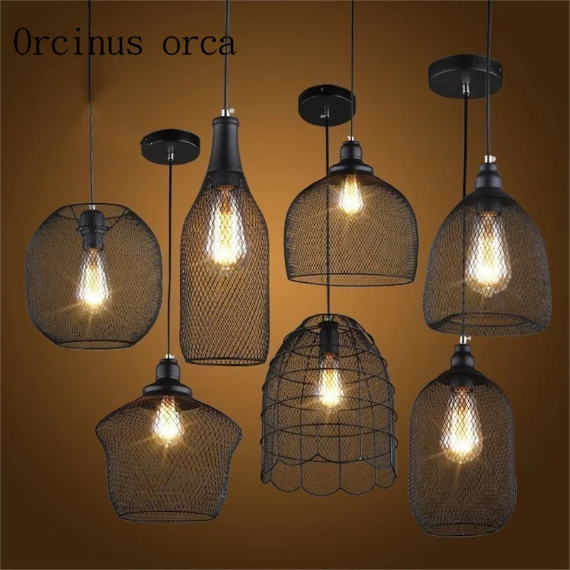 

Nordic retro industrial wind cage iron Chandelier cafe bar restaurant creative network chandelier free shipping