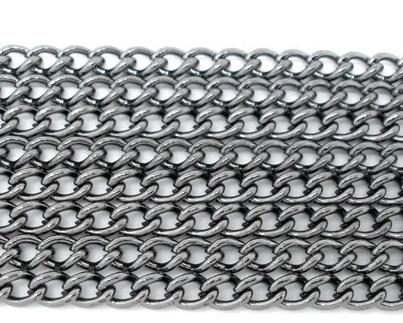 

Free shipping!!!!100M/ DIY jewelry findings-Gunmetal Curb Chains Findings 4x3mm