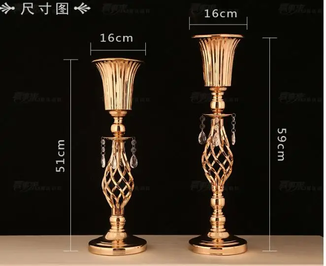 

New wedding props set pieces iron electroplating candlestick road guide hotel wedding decoration european-style romantic candle