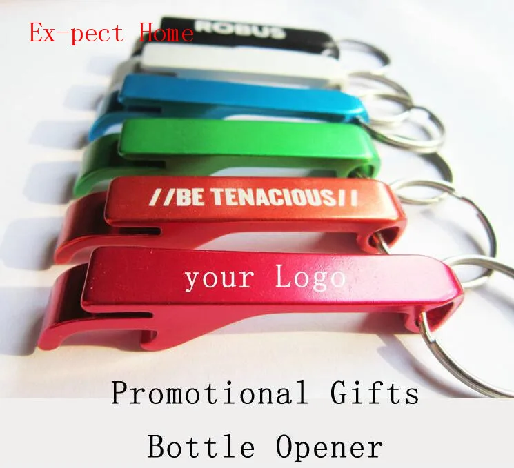 2000 pcs/lot Free Shipping promotion customed printed logo gift Metal aluminum alloy bottle opener metal keychain laser LOGO