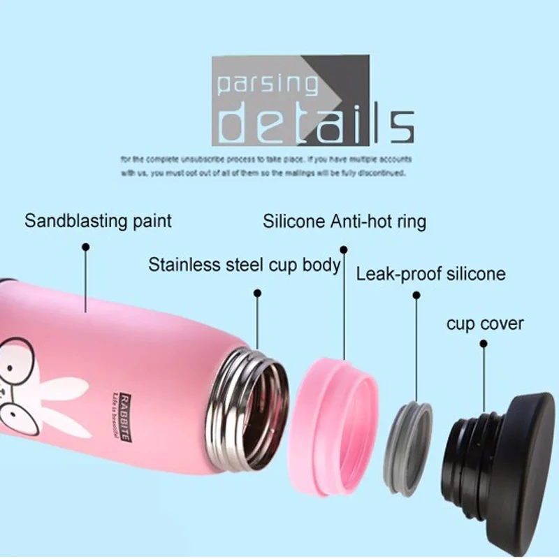 Panda Cartoon Pattern Thermo Mug Insulated Cup Tumbler Coffee Hot Cold Bottle Travel Stainless Steel Vacuum Pot