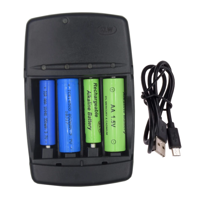 4 Bay LED Display Battery Charger for 1.5V  Alkaline AA AAA AAAA Li-ion 14500 16340 10440 10340 3.7V  Lithium Batteries For Toy