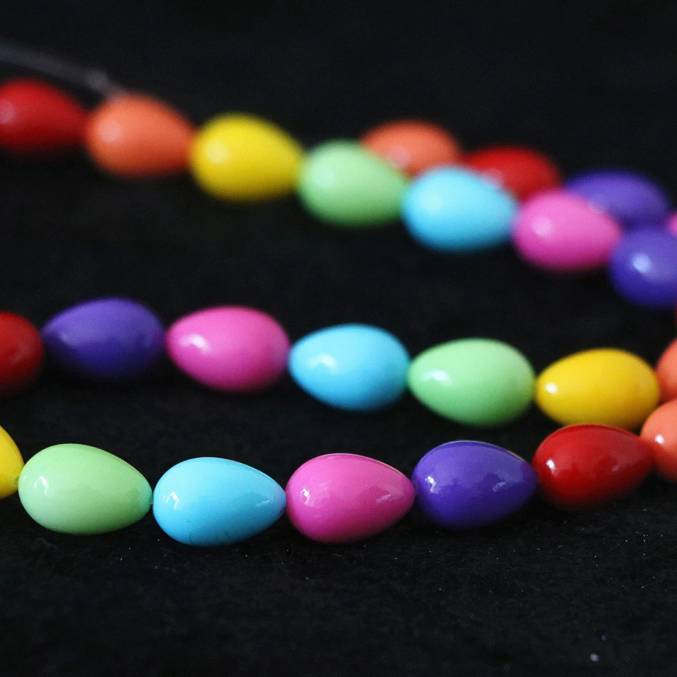 High grade 11 color paint glass colorful waterdrop loose beads new arrival rainbow teardrop hot sale jewelry making 15inch B1083