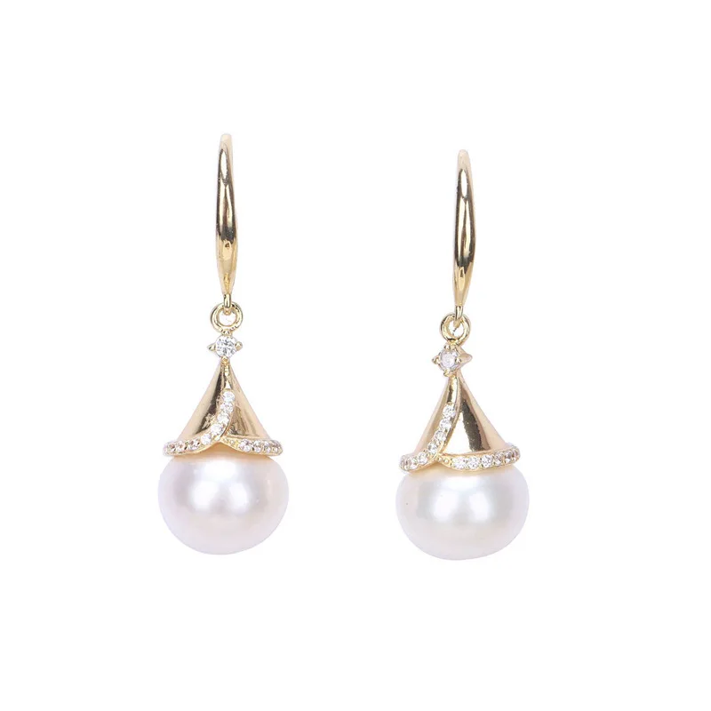 

925 Tremella Hook Simple atmosphere, versatile drop shape, pearl earrings, free shipping