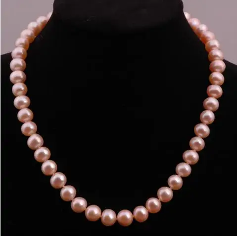 

Perfect Beautiful Lady's Pearl Necklace Pink Color Genuine Freshwater Pearl Necklace Birthday Wedding Party Gift Jewelry