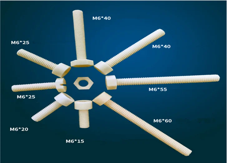 

M6 * 15 Alumina inner Hexagon Ceramic screws / 95% Alumina Screws / Antioxidant Bolts / High Temperature Screws