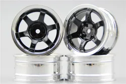 4pcs 1/10 Touring&Drift  Wheel Rim S6SCK(Chrome+Painting Black) 4mm offset  fits for 1:10 Touring&Drift Car 1/10 Rim 10539