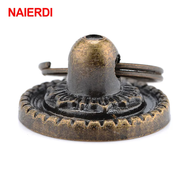 NAIERDI 2pcs Retro Bronze Kitchen Cabinet Knobs Cupboard Door Handles Vintage Wardrobe Furniture Handle Jewelry Box Drawer Pulls