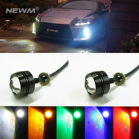 Red/blue/green/yellow/white bolt-on Car LED Daytime Running Light Eagle Eye Reversing Parking Signal Spotlight Lamp 3W SUV Motor