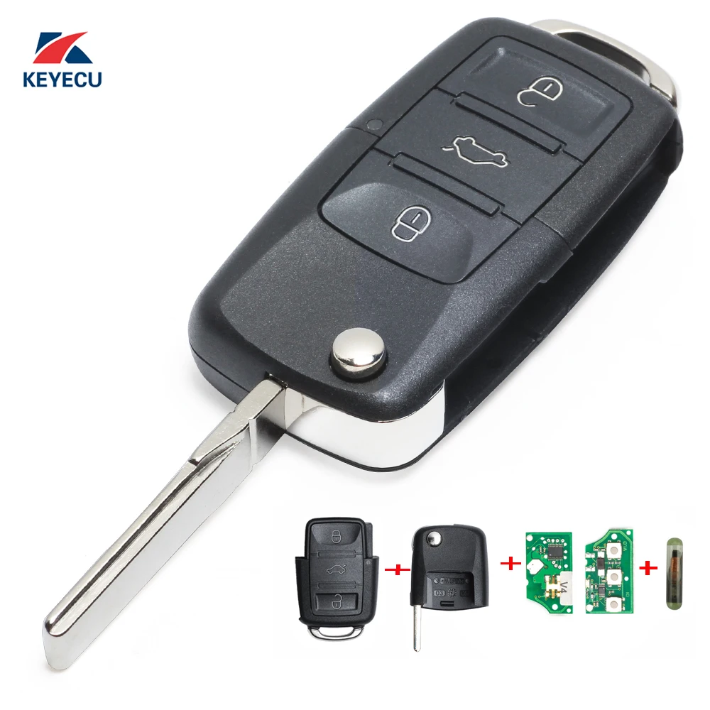 KEYECU 1K0959753N 1K0 959 753 N Car Remote Key For 5FA009263-11 For Skoda Octavia Superb Yeti 2008 2009 2010 2011 2012 2013 Fob