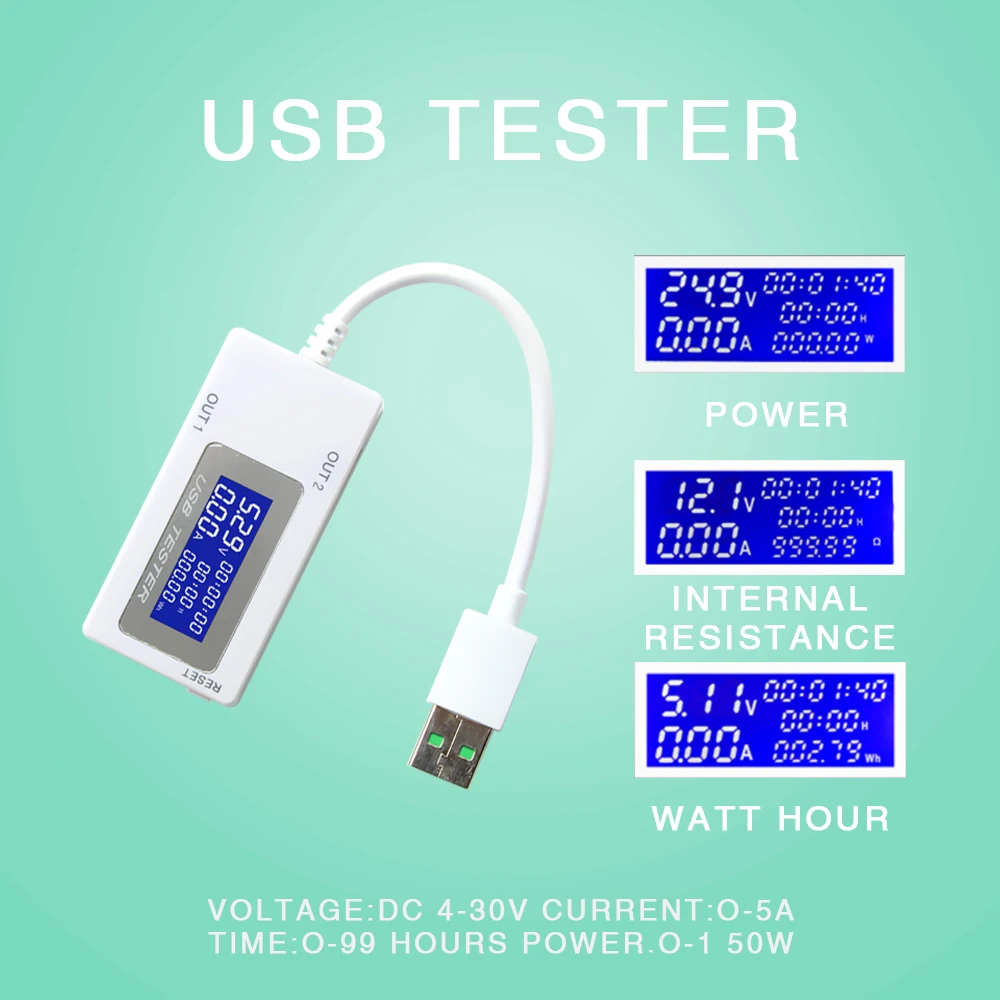 LCD Micro USB Charger Battery Capacity Voltage Current Tester Meter Detector For Xiaomi Huawei Mobile Phone