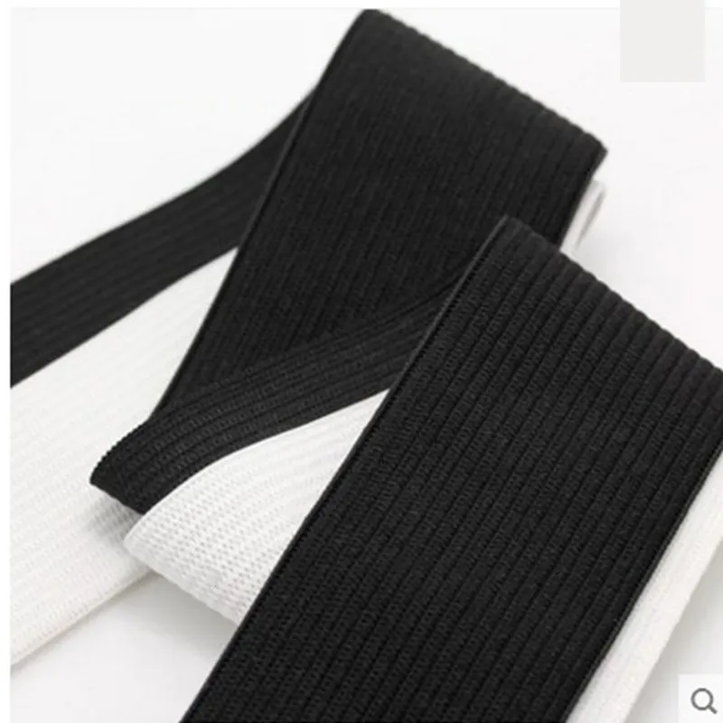 3/6/10/12/15/25/30/35/40/45/50/55/60mm White and Black Nylon Highest Elastic Band Garment Trousers Sewing DIY Accessories 1meter