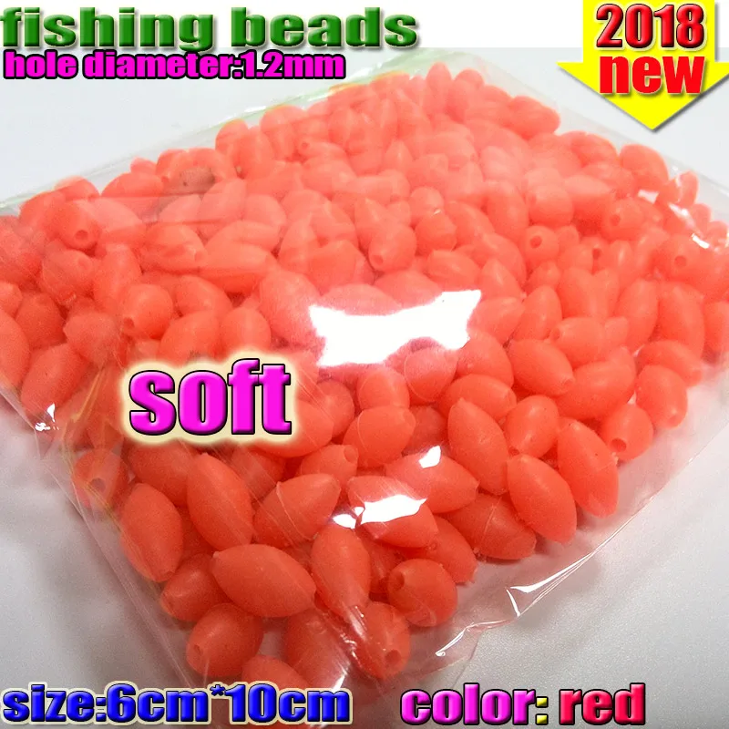 2023 fishing soft glow oval beads size 3*4 4*6 5*8 6*8 6*10 7*10 8*12mm  color: RED  600pcs/lot