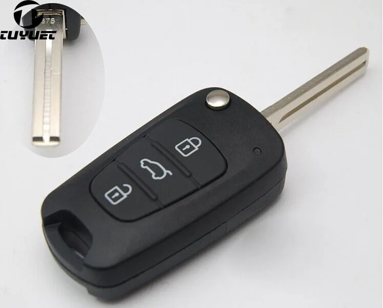 Car Key Shell Replacement For  Hyundai I30 IX35 Flip Folding Remote Key Case Blank Cover 3 Buttons