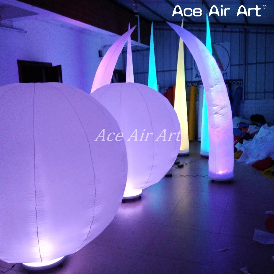 Custom Outdoor Advertising Lighting Round Inflatable Led Balloon For Event Party