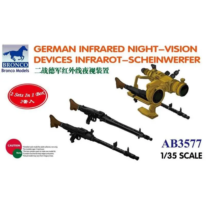 BRONCO AB3577 1/35 German Infrared Night-Vision Devices Infrarot- Scheinwerfer - Scale Model Kit