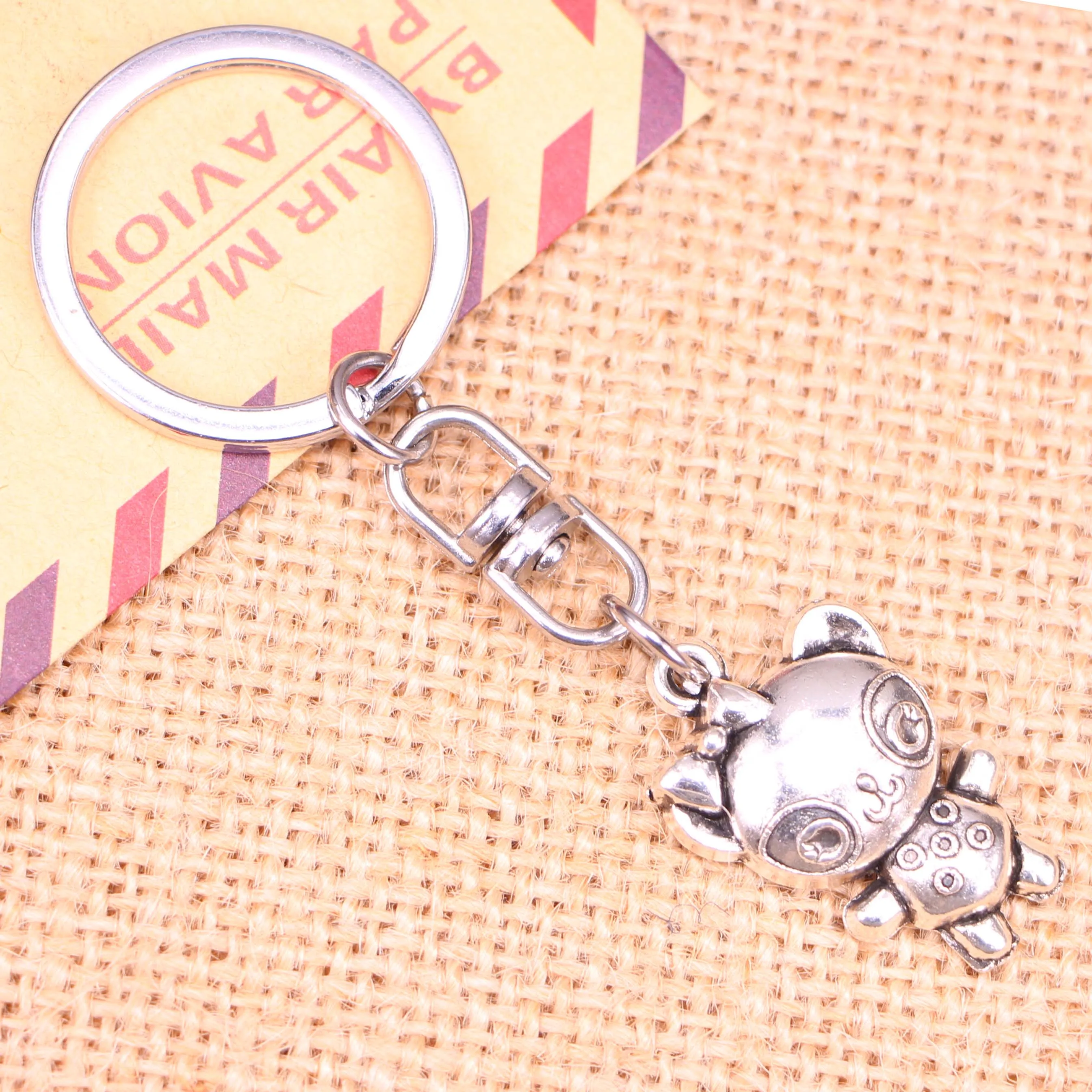 20pcs New Fashion Keychain 29*23 mm bear baby Pendants DIY Men Jewelry Car Key Chain Ring Holder Souvenir For Gift