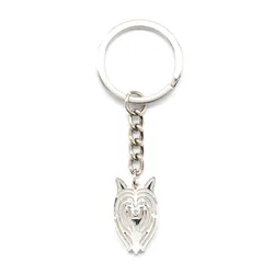 Women's Chinese Crested Dog Key Chains Jewelry Metal Dog Key Chains