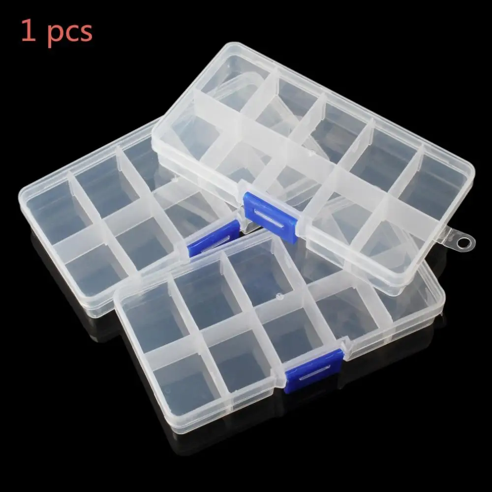 Simple 10 Compartment Small Organiser Storage Plastic Box Craft Nail Fuse Beads