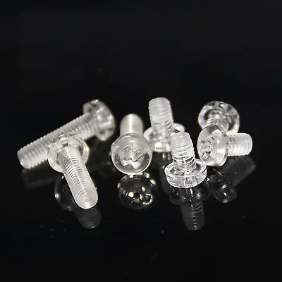 Free Ship 500pcs M3 Acrylic Round Phillips head screws Transparent L4-30mm