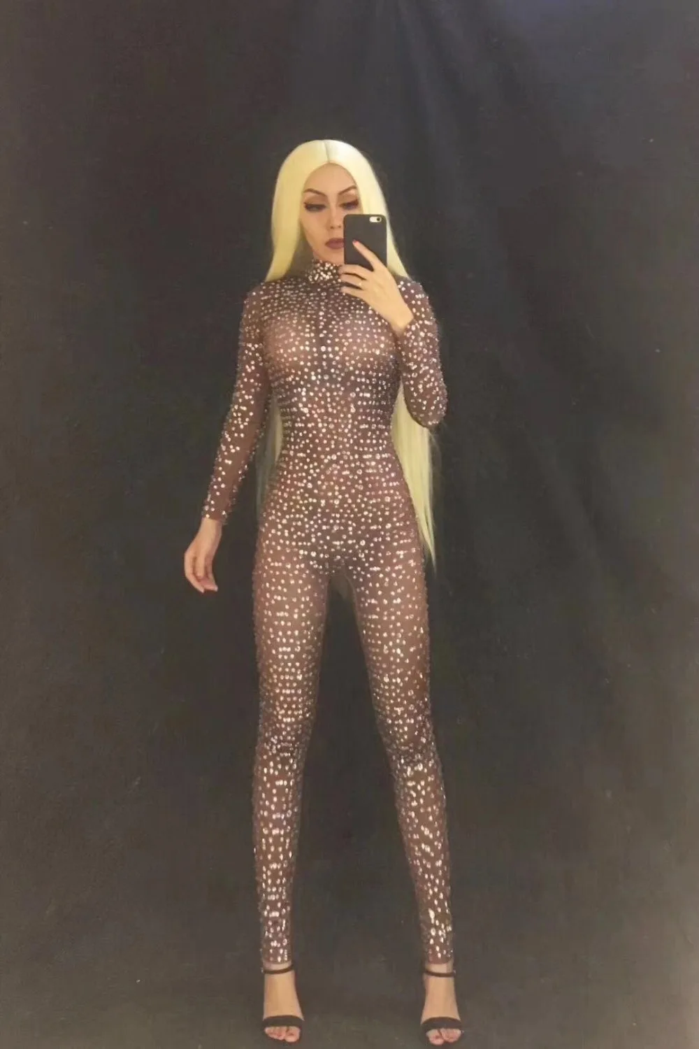 

Shining Rhinestones Sexy Jumpsuit Female Nightclub Stage Costume High Quality Bodysuit Singer Party Birthday Performance Outfit