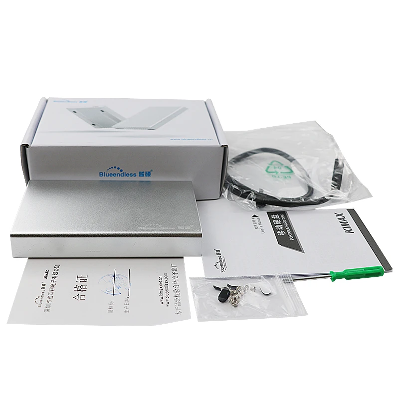 Alluminio Box E ALLOGGIAMENTI PER HDD Scatola Mobile Del Disco Rigido USB 3.0 da 2.5 "Notebook Hard Disk Caso Universale di Spessore All Metal Borsette blueendless