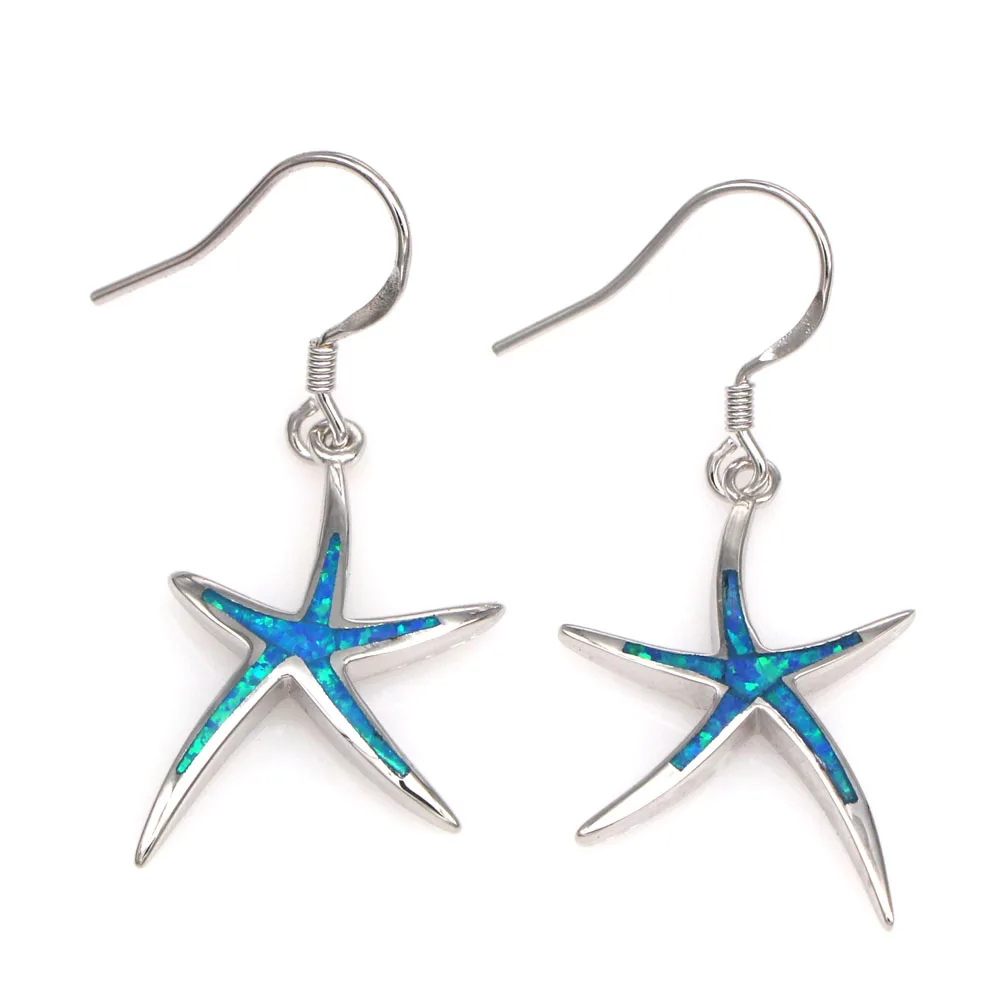 

JLE067 Cute Starfish drop Earrings Silver Plated Wholesale Fashion Wedding Jewelry Gift Earrings