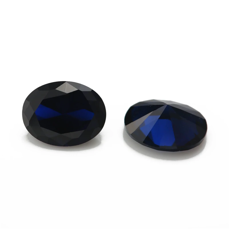 Oval geschliffene, synthetische Spinell-Blau-Steine in verschiedenen Größen (3x5mm bis 10x12mm) für die Schmuckherstellung, einschließlich der Größen 106, 109, 112, 113, 114, 120. – Detail 11