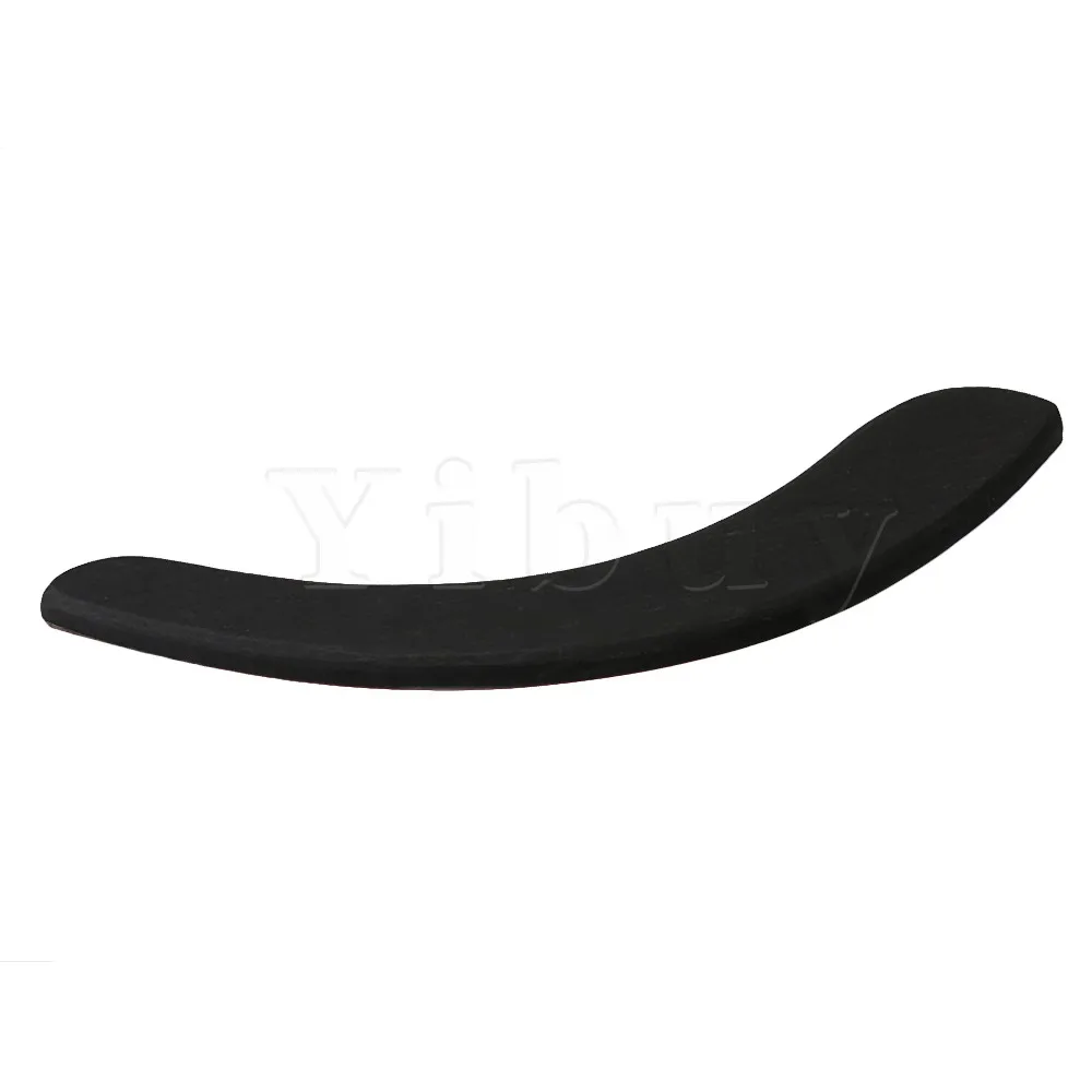 Yibuy 20x3.1x 0.7cm  Figured Solid Ebony Guitar Armrest Adhesive for Acoustic Guitar Instrument Accessories