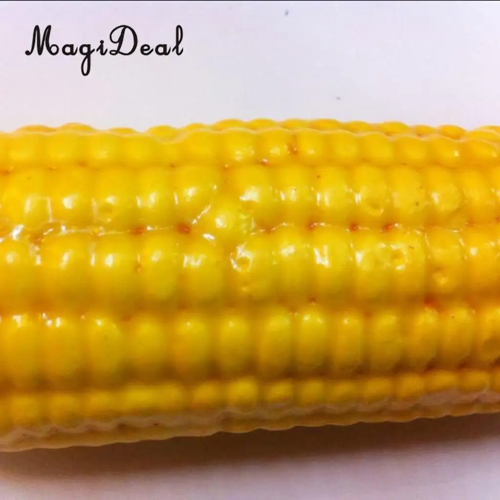 MagiDeal Realistic Fake Corn Artificial Decorative Vegetables Home Kitchen Decor Vintage Rubberized Plastic Corn