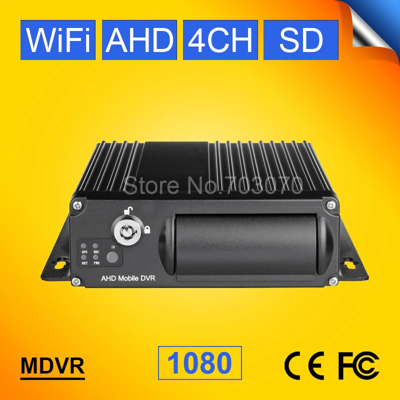 1080P AHD 4CH WiFi Mobile DVR , H.264 Car DVR , ,Cycle Recording , G-Sensor MDVR , Support iPhone , Android Phone