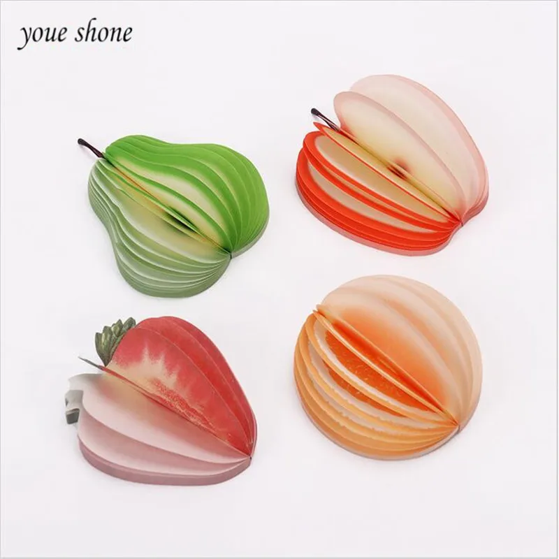 1Sets Fruit Memo Pad Cute Korean Creative Stationery Wholesale Elementary School Prize Gifts Fruit Shape N Times Sticker