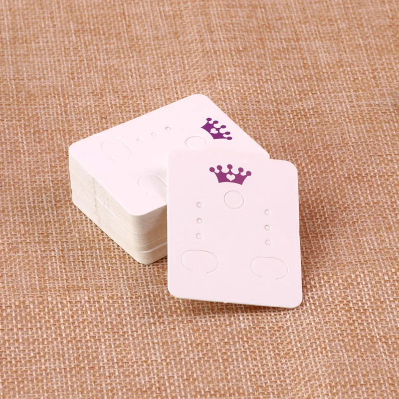 Papel Branco Brincos Cartão, Jóias Ear Studs Exibir Cartões de Embalagem, Retângulo Etiqueta Tag, Venda quente, 3,8x4,8 centímetros, 50Pcs