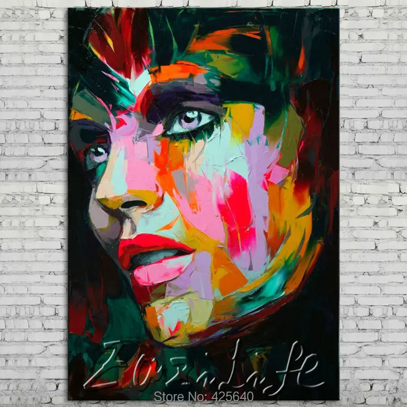 

Palette knife painting portrait Palette knife Face Oil painting Impasto figure on canvas Hand painted Francoise Nielly 18