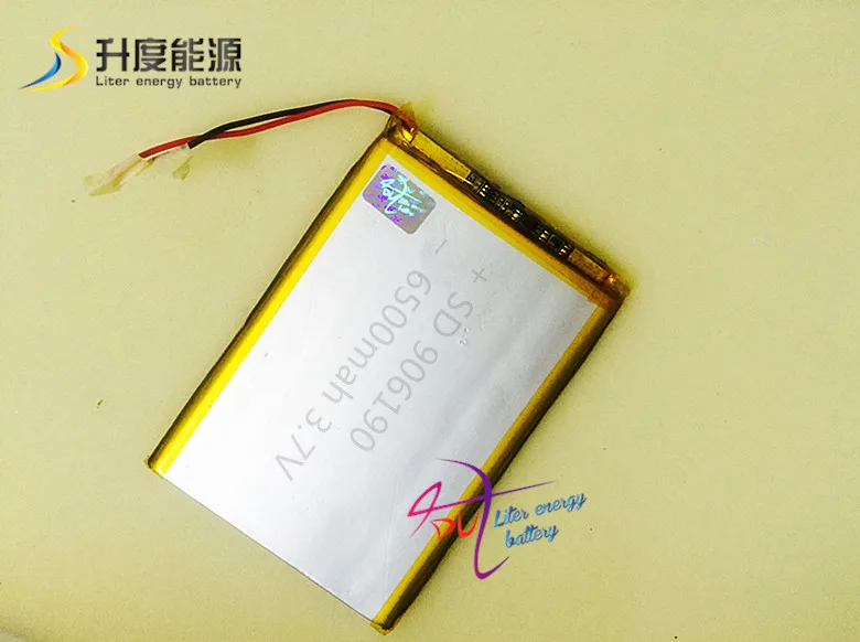 10 шт. SD 906190 3,7 v 6500mah умный перезаряжаемый мобильный телефон литиевая батарея для планшета