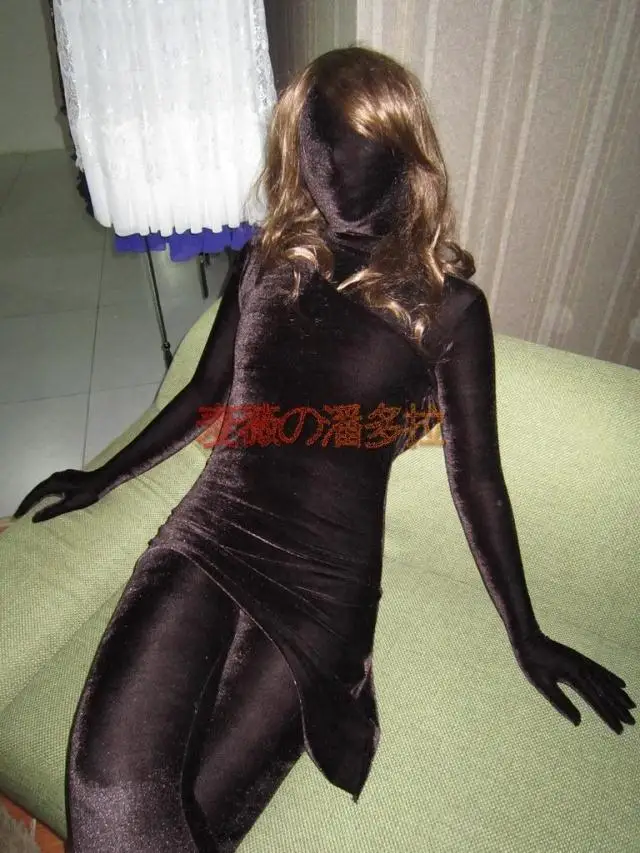 (MW219) Luxe Aanpassen Full Body Geïmporteerd Effen Kleur Fluwelen Zentai Pak Bodysuit Fetish Zentai Dragen Kwaliteit Panty