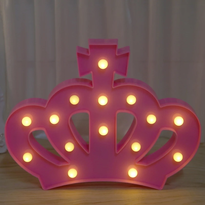 NEW LED 3D Marquee Crown Lamp 15 LED Battery Operated Night Light For Holiday Model,bedroom children room Party Club  light