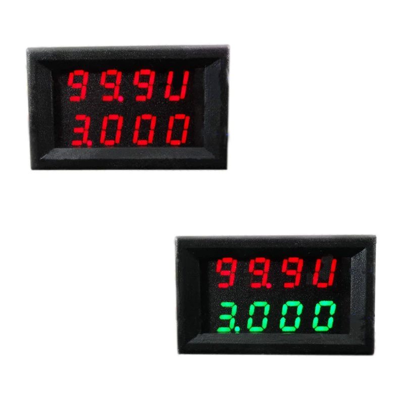 

Digital DC 100V 0-3A Voltmeter Ammeter Red Blue Green LED Dual Display High precision 12V Ma ammeter Voltage Current Monitor