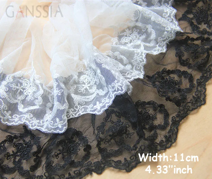 1yard Width:11cm Vintage Rose Heart Design Trimming Lace Embroidered Lace for Garment Wedding Dress Scrapbooking(ss-649)