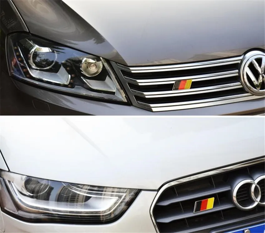 YAQUICKA Germany Flag Front Emblem Badge Grill Grille for Golf Jetta A3 A4 A5 A6 Car Styling Auto Accessories Car-covers Sticker