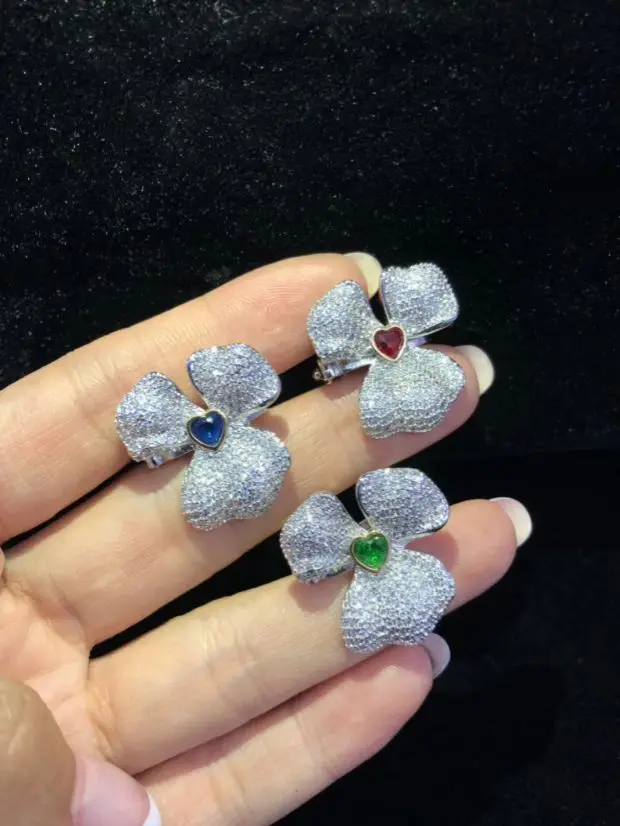 

flower zircon 30mm Jewelry Clasp for making jewelry necklace DIY string wholesale hook FPPJ FPPJ