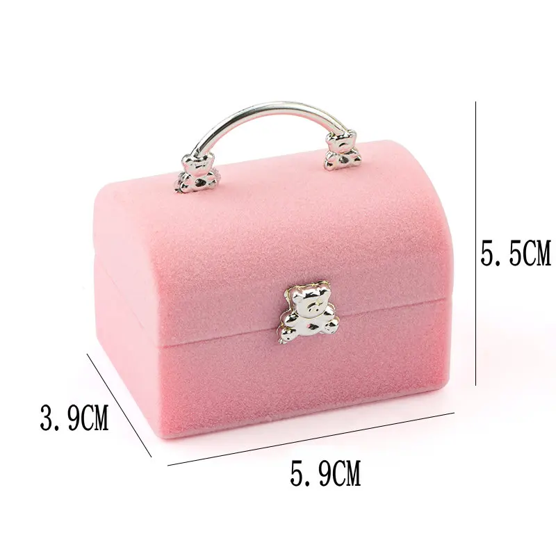 1 Piece Small Jewelry Box Velvet wedding Ring box Necklace Display Box Cute Bear Gift box Container Case for Jewelry Packaging