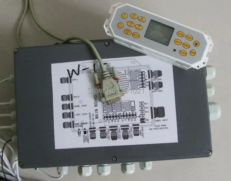 Imagem -02 - Conjunto Completo de Teclado Amarelo 15 Teclas e Caixa de Controle Mestre para Enrolador e Hotpool Amc Spa Banheira Sistema de Controle de Servidor de Spa Amc Spa