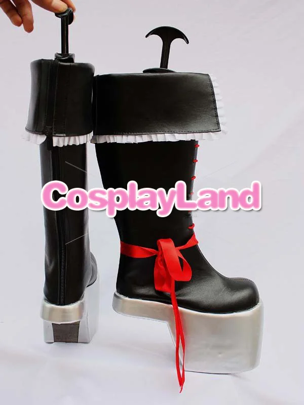 BlazBlue Rachel Alucard Black Cosplay Shoes Boots Anime Party Cosplay Boots Custom Made Shoes