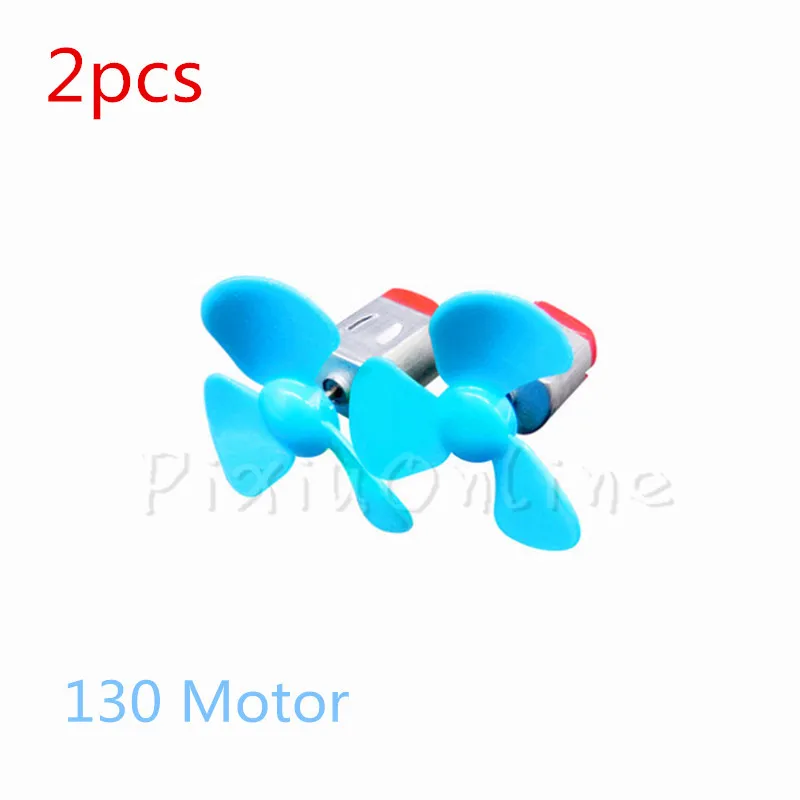 2PCS ST114b 130 Micro DC Motors Blue Fan Blades 20*15*25mm 17000-18000rpm DIY Propeller tool